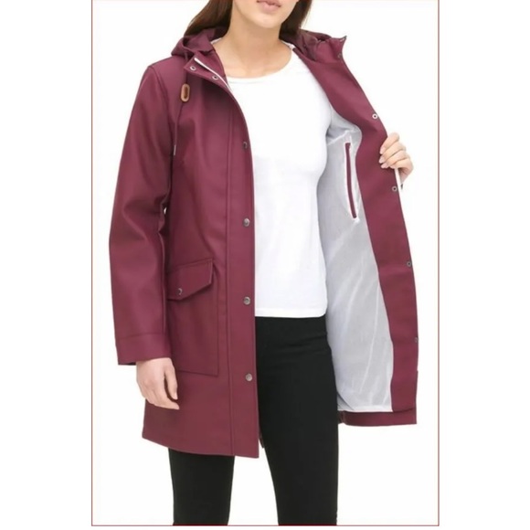 Levis Wine Red Rain Coat XS - Picture 13 of 14